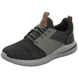 Skechers Herren DELSON 3.0 CICADA Sneakers, Black Gray Knitted Mesh W/Synthetic, 43 EU von Skechers