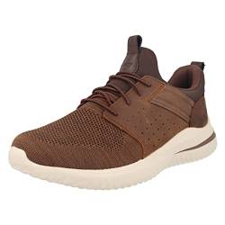 Skechers Herren Delson 3.0 Cicada Sneaker, Dark Brown Knitted Mesh W Leather, 46 EU von Skechers