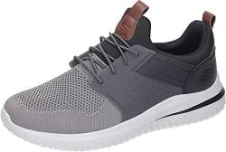 Skechers Herren Delson 3.0 Cicada Sneaker, Gray Black Knitted Mesh W Synthetic, 42 EU von Skechers