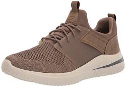 Skechers Herren Delson 3.0 Cicada Sneaker, Khaki Knitted Mesh W Synthetic, 45 EU von Skechers