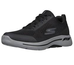 Skechers Herren Go Walk Arch Fit Idyllic Sneaker, Black Textile Synthetic, 42.5 EU von Skechers