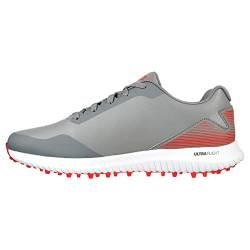 Skechers Herren Max 2 Arch Fit Wasserdichter Stachelfreier Golfschuh Sneaker, Grau, Rot, 44.5 EU von Skechers