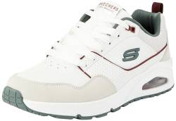 Skechers Herren UNO Retro One Sneaker, Weiß Duraleather Wildleder Grün Mesh Burg, 42 EU von Skechers