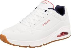 Skechers Herren Uno Stand On Air Sneaker, White Durabuck Navy Red Trim, 44 EU von Skechers