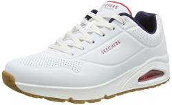 Skechers Herren Uno Stand On Air Sneaker, White Durabuck Navy Red Trim, 47.5 EU von Skechers