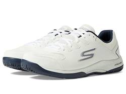 Skechers Herren Viper Court Pickleball Sneaker, White Synthetic/Mesh/Navy Trim, 45 EU von Skechers