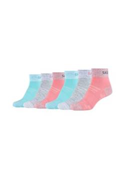 Skechers Kinder Kurzsocken Mesh Ventilation 6er Pack 27/30 flamingo von Skechers