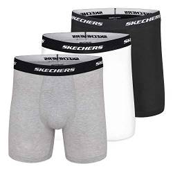 Skechers Men's 3-Pack Boxer Briefs, Black/Medium Grey Heather/White, M von Skechers