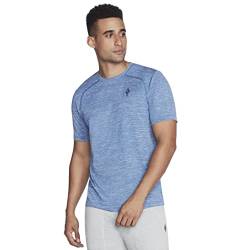 Skechers Men's On The Road T-Shirt, Blau, Groß von Skechers