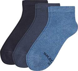 Skechers Socks Damen Sk42005 Füßlinge, Blau (Denim Melange 5500), (Herstellergröße: 39/42) (3er Pack) von Skechers