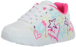 Skechers Street Girls Sneaker, White Synthetic/Neon Multi Trim, 34 EU von Skechers