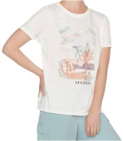 Skechers Women's Airbrush T-Shirt, Schneeweiß, Groß von Skechers