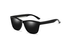 Skevic Polarisierte Sonnenbrille Herren und Damen - Fahrradbrille mit UV400 Schutz, Radbrille Sportbrille für Autofahren Running Skifahren Fischen Radfahren Wandern Golf (Schwarz/Schwarz) von Skevic