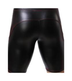 Sking Herren Boxershorts Unterhose Slip Pants Hipster Lack Leder Wetlook Männer Unterwäsche schwarz M L XL (XL) von Sking