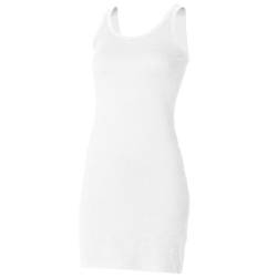 Skinni Fit Damen Ladies Stretch Vest Dress Kleid, Weiß (White), 42 (Herstellergröße: X-Large) von Skinni Fit
