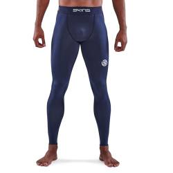 Skins Herren Serie-1 Performance Kompressions-Lange Strumpfhose Kompressionshose, Marineblau, Groß von Skins