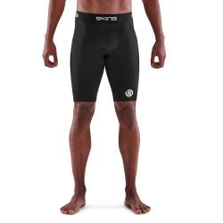 Skins Herren Series-1 Kompressions-Halbstrumpfhose/Shorts Kompressionshose, Schwarz, XL von Skins