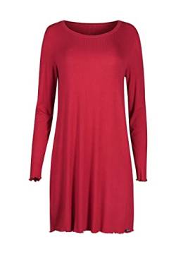 SKINY Damen Sleepshirt Langarm Every Night Special 080890 Nachthemd, red, Einheitsgröße von Skiny