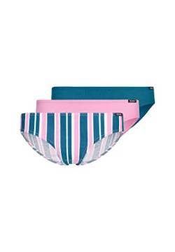 SKINY Mädchen Cotton Multipacks 030034 Slip, bluecoral Stripe Selection, 152 (3er Pack) von Skiny