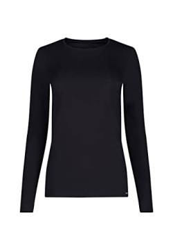Skiny Damen Shirt - Longsleeve, Baumwolle, Rundhalsausschnitt, Langarm, einfarbig Schwarz 36 von Skiny