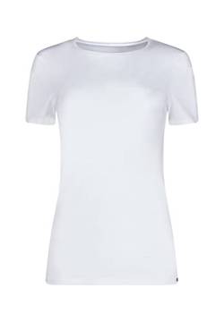 Skiny Damen Shirt - T-Shirt, Baumwolle, Rundhalsausschnitt, Kurzarm, einfarbig Weiß 44 von Skiny