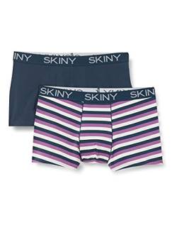 Skiny Herren Pant 2er Pack Cotton Multipack Retroshorts, Violet Stripes Selection, M von Skiny