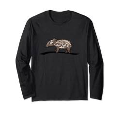 Baby Tapir Kleiner Schabracken-Tapir Langarmshirt von SkizzenMonsters Trendy Tapir Shirts