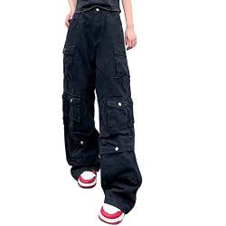 Cargohose Damen Baggy Y2K Große Größen - Jogginghose Oversized Sporthose Viele Taschen Arbeitshosen High Waist Cargo Pants Locker Casual Laufhose Bootcut Trainingshose E-Girl Streetwear von SkotO