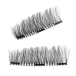 Doppelte magnetische 3D-Wimpern, natürliche Wimpernverlängerung, handgefertigt, 2017 Eyeliner Set (Black, One Size) von SkotO