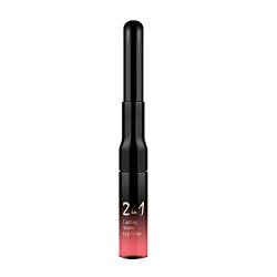 Easy To Double-Headed Lip Color Lip 2-in-1 Glaze Lip Gloss Liner Lippenstift Kosmetik Set Mädchen 13 (retro red, One Size) von SkotO