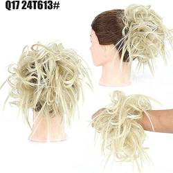 Haar Haarteil Haargummis Gefälschte Band Unordentliche Faser Synthetische Elastische Natürliche Perücke Perücke Kurz Blond Cosplay (B, One Size) von SkotO