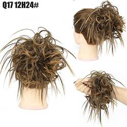 Haarteil Scrunchies Band Natürliche Haarfaser Synthetische Unordentliche Elastische Gefälschte Perücke Dutt Netz (B, One Size) von SkotO