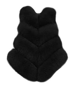 Skrsila Damen Pelzweste Ärmellos Felljacke Elegante Faux Pelz Weste Winter Warm Kunstpelz Jacke Pelzmantel Fellweste Schwarz S von Skrsila