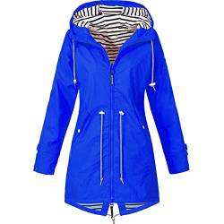 Skrsila Damen Regenjacke Lang Regenmantel mit Kapuze Wasserdicht Regenparka Leicht Wanderjacke Winddicht Funktionsjacke Outdoorjacken Übergangsjacke Softshelljacke von Skrsila