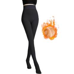 Skrsila Damen Strumpfhosen Warm Plüschstrümpfe Verdickte Leggings Fleece Gefüttert Thermo Strumpfhose Blickdicht Schwarz 320g von Skrsila