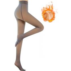 Skrsila Damen Strumpfhosen Warm Plüschstrümpfe Verdickte Leggings Fleece Gefüttert Thermo Strumpfhose Kaffee 320g von Skrsila