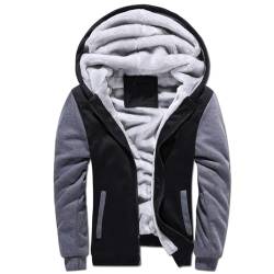 Skrsila Herren Kapuzenpullover mit Reißverschluss Langarm Kapuzenjacke Winter Warm Fleece Gefüttert Fleecejacke Sweatjacke mit Kapuze Winterjacke von Skrsila