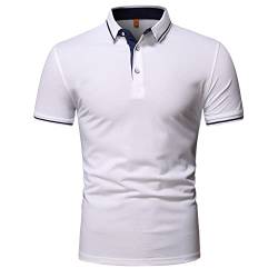 Skrsila Herren Poloshirt Kurzarm T-Shirt Slim Fit Einfarbig Klassisch Polohemd von Skrsila