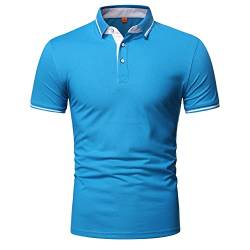 Skrsila Herren Poloshirt Kurzarm T-Shirt Slim Fit Einfarbig Klassisch Polohemd von Skrsila