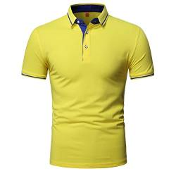 Skrsila Herren Poloshirt Kurzarm T-Shirt Slim Fit Einfarbig Klassisch Polohemd von Skrsila