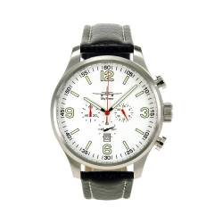 SkyTimer 501025004 - XXL-Fliegeruhr, Quarzwerk Miyota OS20, Edelstahlgehäuse 47mm, 5 ATM wasserdicht, Lederband von SkyTimer