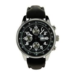 SkyTimer 503235005 Youngster Fliegeruhr schwarz - Chronograph, Automatik, Edelstahlgehäuse, Glasboden, 5 ATM wasserdicht, Lederband von SkyTimer