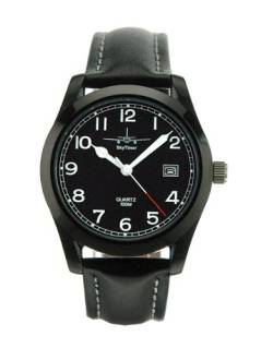 SkyTimer Herren Uhr Analog Quarz mit Leder Armband 507305008 von SkyTimer