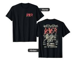 Slayer - Small Logo Vintage Flyer Front Back Print T-Shirt von Slayer Official