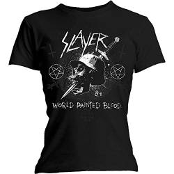 Slayer Damen Dagger Skull T-Shirt, Schwarz (Black Black), 42 (Herstellergröße: XX-Large) von Slayer