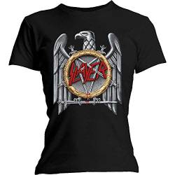 Slayer Damen Silver Eagle T-Shirt, Schwarz (Black Black), 34 (Herstellergröße: Small) von Slayer