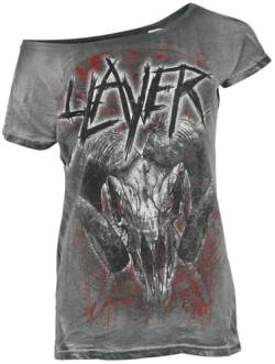 Slayer Mongo Logo Frauen T-Shirt dunkelgrau L 100% Baumwolle Band-Merch, Bands von Slayer