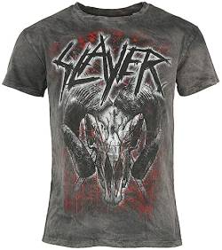 Slayer Mongo Logo Männer T-Shirt Charcoal 3XL 100% Baumwolle Band-Merch, Bands von Slayer