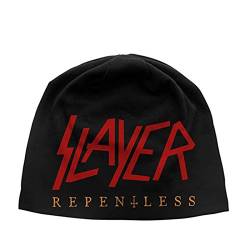 Slayer Mütze Beanie Repentless Band Logo Nue offiziell Schwarz Jersey Print von Slayer