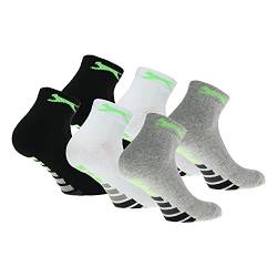 Slazenger 6 Paar Herren Quarter Socken, Höhe über dem Knöchel, Frottee-Innensohle, ausgezeichnete Qualität aus gekämmter Baumwolle (Weiß, Schwarz, Grau, 39-42) von Slazenger